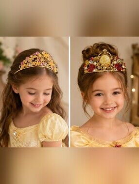 🍈 Disney Princess Tiaras - Belle And Rapunzel Inspired